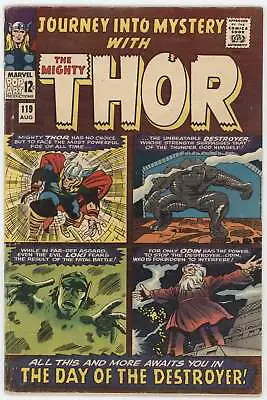 Buy Journey Into Mystery 119 Marvel 1965 VG FN Thor Destroyer Loki 1st Warriors Thre • 54.72£