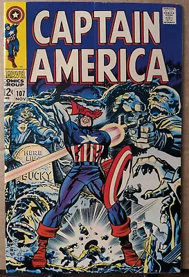 Buy Captain America   #107  VF+ 11/68  Red Skull On Cover, Dr. Fausus App. J. Kirby • 36.13£