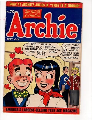 Buy ARCHIE COMICS #70 (Archie 1954) GOLEN AGE COMIC • 34.52£