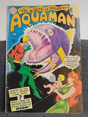 Buy Aquaman #23 Comic Book  1st App Aquababy DC - Torn Cover 1965 Vintage  • 13.58£