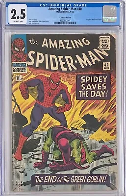 Buy Amazing Spider-Man #40 - 1966 - Origin Of Green Goblin - UK Variant - CGC 2.5 • 140£