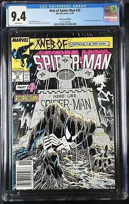 Buy Web Of Spider-Man #32 (1987) Kraven And Vermin- CGC 9.4 NM Newsstand • 117.52£