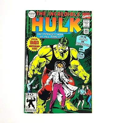 Buy Incredible Hulk #393 May 1992 Marvel Comic Green Foil Cover 30th Anniversary • 3.31£