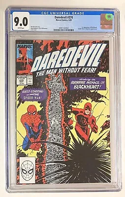 Buy Daredevil 270 CGC 9.0 First Blackheart Son Of Mephisto Spider-Man 1989 • 64.27£