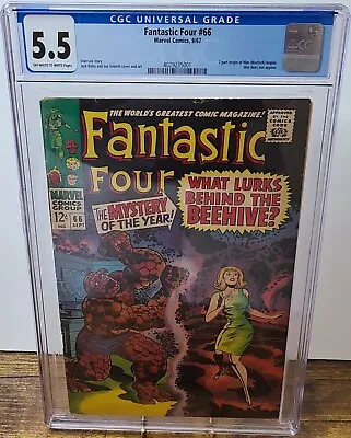 Buy (1967) THE FANTASTIC FOUR #66 CGC 5.5 1st Appearance WARLOCK (part 1) • 229.56£