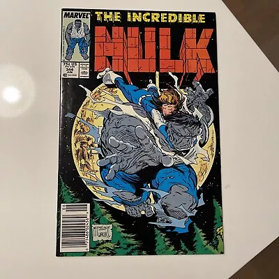 Buy Incredible Hulk #344 Classic Todd McFarlane Grey Hulk Newsstand Marvel 1988 • 19.78£