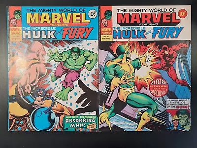 Buy The Mighty World Of Marvel Starring Hulk #262 & #263 Marvel Uk 1977 • 0.99£