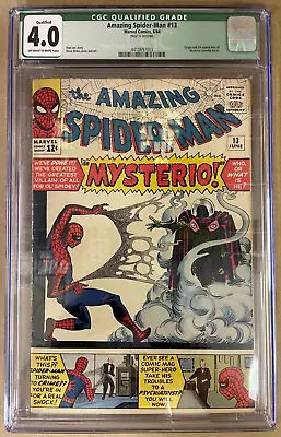 Buy The Amazing Spider-Man #13 (Marvel Comics 1964) CGC Qualified 4.0 1st Mysterio! • 719.56£