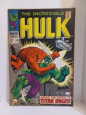 Buy Marvel Comics The Incredible Hulk #106 Vs The Missing Link Wood Wall Art 19x13 • 27.04£