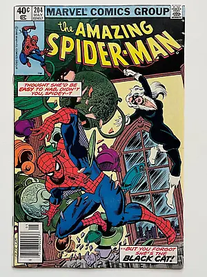 Buy Amazing Spider-Man #204 (1980) Black Cat  3rd Appearance FN/VF Range • 9.64£