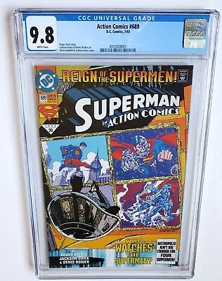 Buy Action Comics #689 Cgc 9.8 1993 +1st Appearance Superman Black Suit!+ • 36.22£