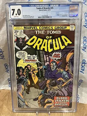 Buy Tomb Of Dracula #25 CGC GRADED 7.0 Origin/1st App. Hannibal King White Pages • 79.29£