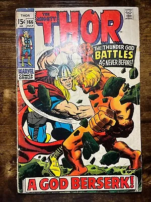 Buy Thor #166, Marvel 1969, VG Condition, 2nd Battle 2nd Full App HIM (Warlock) • 52.24£