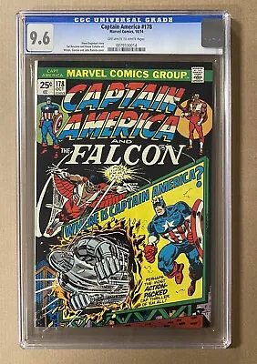 Buy Captain America #178 CGC 9.6 (OW-W) - Falcon Story Marvel Comics 1974 • 86.18£
