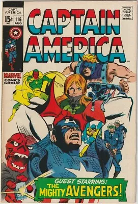 Buy Captain America #116 (1969) Fn+ 6.5  Red Skull!  The Mighty Avengers! • 60£