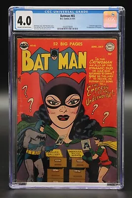 Buy Batman (1940) #65 Mortimer Catwoman CGC 4.0 Blue Label Cream/OW Pgs 1st Wingman • 923.62£