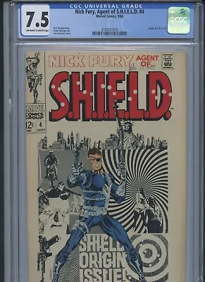Buy Nick Fury, Agent Of S.H.I.E.L.D. Vol 1 #4 1968 CGC 7.5 • 143.10£