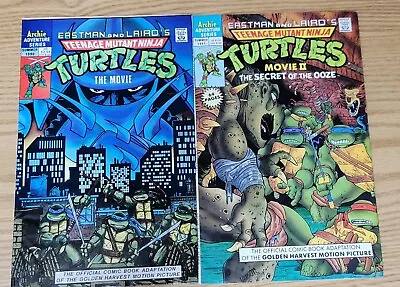 Buy Teenage Mutant Ninja Turtles The Movie 1 & 2 Comic Book Adaptation Archie Comics • 19.77£