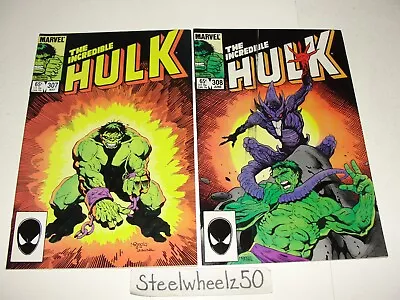 Buy Incredible Hulk #307 & 308 Comic Lot Marvel 1985 Mike Mignola Covers 1st Goblin • 11.82£