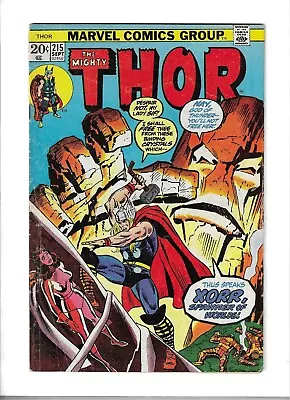 Buy The Mighty Thor 215 Marvel Comics 1973 Origin Xorr The God- VG See Pics & Scans • 6.72£