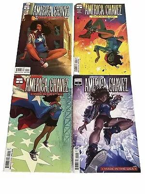 Buy AMERICA CHAVEZ #1,2,3,4  (9.4-9.8) MADE IN THE U.S.A/2021 Marvel Comics • 15.98£