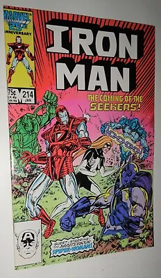 Buy Iron-man #214 Spider-women In Black Costume Nm 9.2 White 1987 • 17.91£