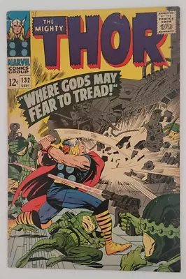 Buy Thor #132 Where Gods May Fear To Tread Marvel Comics August 1966 • 35.62£