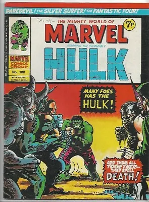 Buy The Mighty World Of Marvel #108 Hulk VG (1974) Marvel Comics UK • 3£