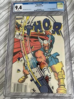 Buy Thor #337 CGC 9.4 White Pages Newsstand 1st Beta Ray Bill • 111.93£