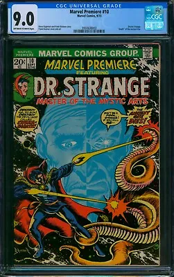 Buy Marvel Premiere #10 🌟 CGC 9.0 🌟 1st Shuma Gorath! Doctor Strange Comic 1973 • 376.10£