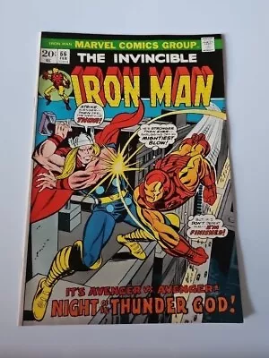 Buy Invincible Iron Man #66 VF/NM 1974 Gil Kane Cover Thor Vs Iron Man • 23.75£