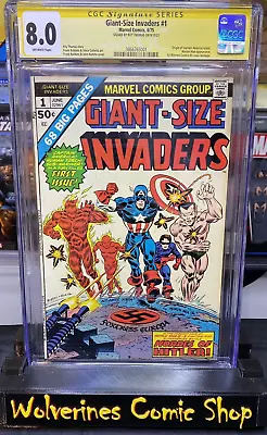 Buy Giant-Size Invaders #1 CGC 8.0 Signed Roy Thomas | All Winners Cover Homage 1975 • 111.54£