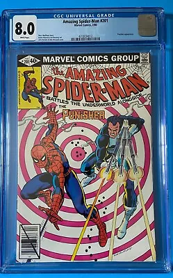 Buy 1980 Marvel Amazing Spider-Man #201  Direct Edition CGC 8.0  Punisher Cover • 40.55£