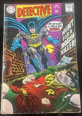 Buy Detective Comics #374 DC 1968 BATMAN Silver Age - Comic Hunt For A Robin Killer • 28.38£