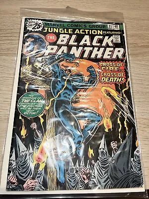 Buy JUNGLE ACTION #21 The Black Panther Vs Ku Klux Klan Marvel Cents 1976 VF • 20£