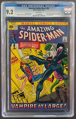 Buy Amazing Spider-man #102 Cgc 9.2 White Marvel Comics 1971 - Origin & 2nd Morbius • 339.15£