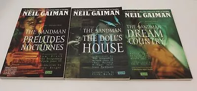 Buy NEIL GAIMAN - THE SANDMAN Vols. 1 - 3 Graphic Novels DC Vertigo Paperbacks - T28 • 9.99£