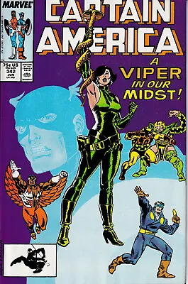 Buy CAPTAIN AMERICA Vol. 1 #342 June 1988 MARVEL Comics - Viper • 25.58£