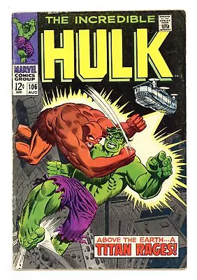 Buy Incredible Hulk #106 GD/VG 3.0 1968 • 15.59£