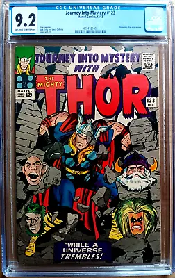 Buy JOURNEY INTO MYSTERY #123 CGC 9.2 OW-W 1965 Stan Lee & KIRBY Absorbing Man • 372.85£