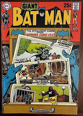 Buy Batman #218 1970 8.0 VF;80-Pg Giant/G-67;  Strangest Cases From Batman's File!  • 67.14£