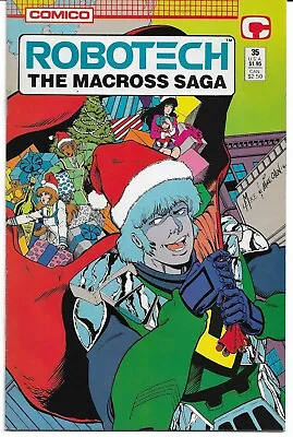 Buy ROBOTECH The Macross Saga #35 (Jan 1989) ~ Comico Series 'CHRISTMAS' WRAP COVER • 29.50£
