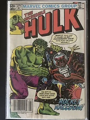 Buy Incredible Hulk #271 (Marvel) Newsstand 1st Rocket Raccoon Guardians Galaxy • 96.41£