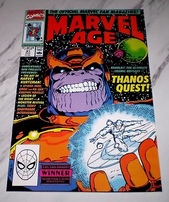 Buy Marvel Age #91 MINT 9.9 WHITE Pg 1990 Marvel Thanos Quest Preview Silver Surfer • 233.23£