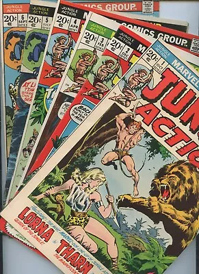 Buy Jungle Action #1-6 1972/73 (1-9.2, 2-8.0, 3-8.0, 4-9.2, 5-4.0, 6-8.5)(5 Book Lot • 252.99£
