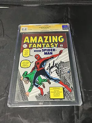 Buy Cgc 9.4 Amazing Fantasy #15 Marvel Comics 1999 Signed By Stan Lee German Edition • 1,385.25£