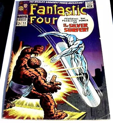 Buy FANTASTIC FOUR #55 (October 1966) Marvel Comic (4th Silver Surfer) Cents Issue A • 84.99£
