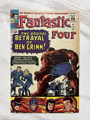 Buy Fantastic Four #41 (1965) VG/FN “The Brutal Betrayal Of Ben Grimm!” Marvel • 31.94£