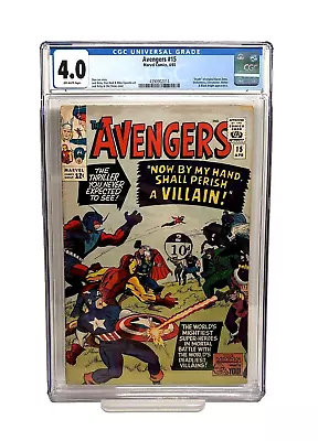 Buy Avengers #15 CGC 4.0 Kirby/Stan Lee 1965 KEY Death Of Baron Zemo,Black Knight Ap • 27£