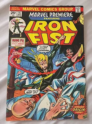 Buy 1974 Marvel Premiere #15 With Marvel Value Stamp 1st Appearance Iron Fist • 260.20£
